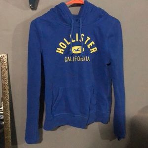 Blue and yellow hollister hoodie